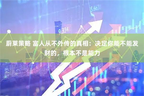 蔚莱策略 富人从不外传的真相：决定你能不能发财的，根本不是能力