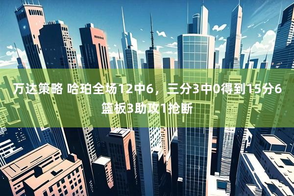 万达策略 哈珀全场12中6，三分3中0得到15分6篮板3助攻1抢断